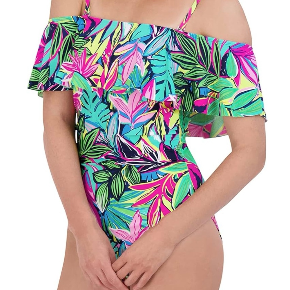 Caribbean Joe Cape Coral Multi Women's Off The Shoulder One Piece Swimsuit 12